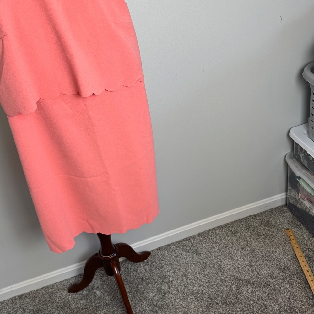 Loft Scalloped Coral Dress - Picture 6 of 8
